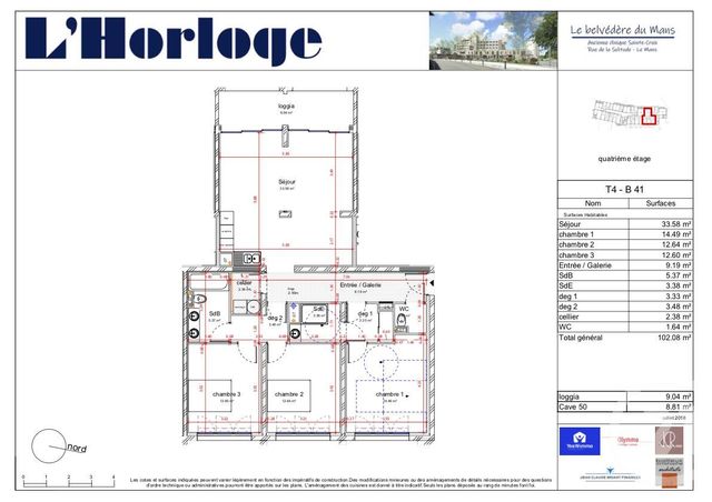Agrandir la photo Appartement T4 à vendre - 4 pièces - 101,95 m2 - Le Mans - 72 - PAYS-DE-LOIRE