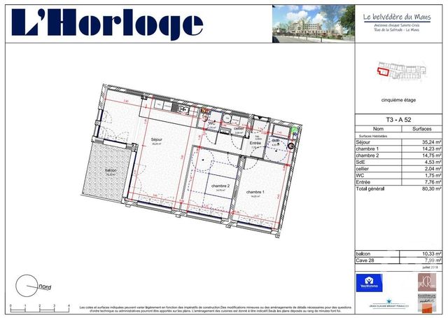 Agrandir la photo Appartement T3 à vendre - 3 pièces - 80,30 m2 - Le Mans - 72 - PAYS-DE-LOIRE